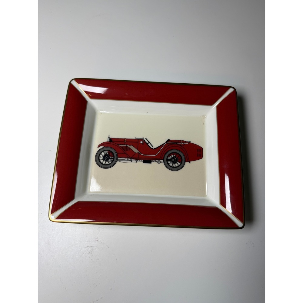 Daniel Hechter Roadster Bone China Trinket Tray Red Vintage Car Valet Japan